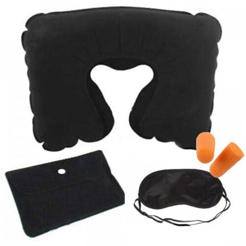 Inflatable Neck Pillow with Eye Mask and Ear Plugs Set (TA0027)