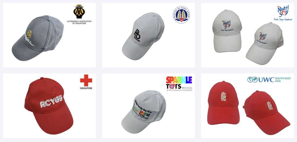 Custom Cotton Baseball Cap Singapore | 14 Colours | Embroidery Front, Sides and Back | Bulk Corporate and Event Cap | Printopia