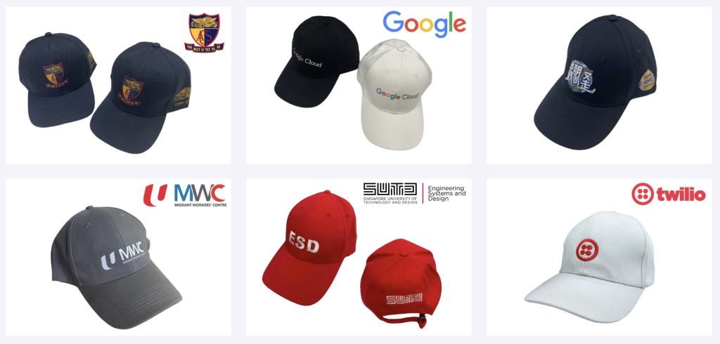 Custom Cotton Baseball Cap Singapore | 14 Colours | Embroidery Front, Sides and Back | Bulk Corporate and Event Cap | Printopia