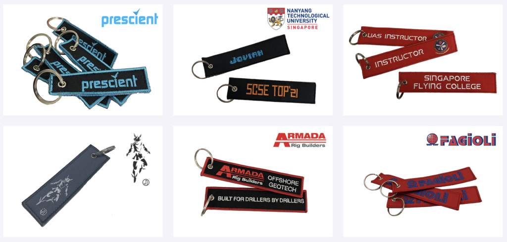 Custom Fabric Keychain | Full-Colour Logo Printing | Bulk Corporate Gift Singapore | Printopia.sg
