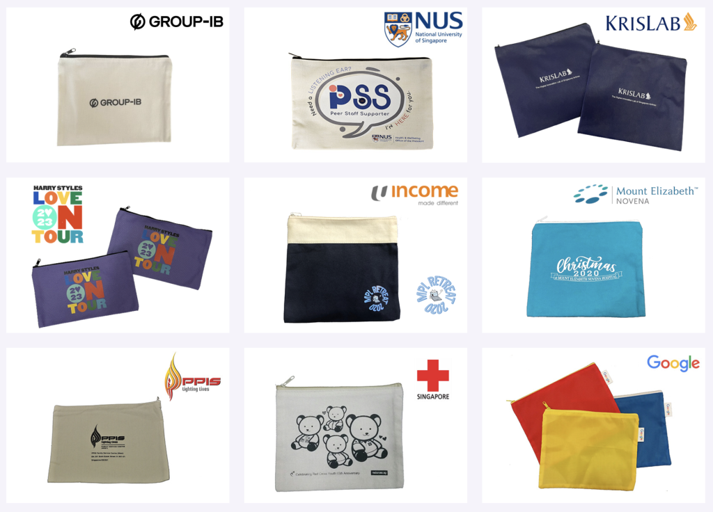 Customisable Zipper Pouch | Custom Pouch Printing Singapore | Bulk Corporate Gift Singapore | Printopia.sg