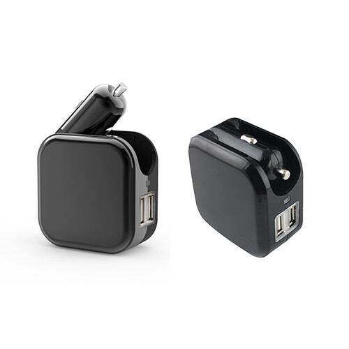 2 in 1 Universal Travel Adaptor with In-Car Charger (TA0041)
