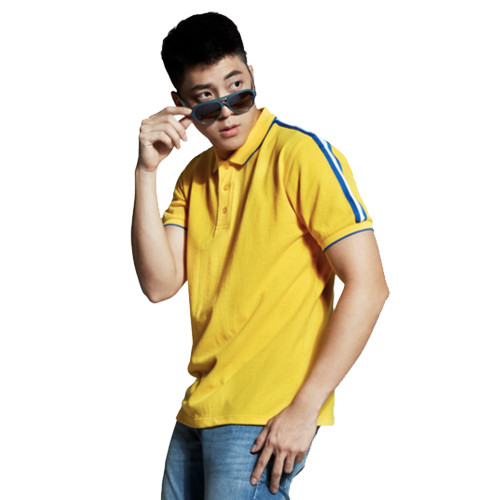 Honeycomb Cotton Polo T with Side Stripe (AW0045)
