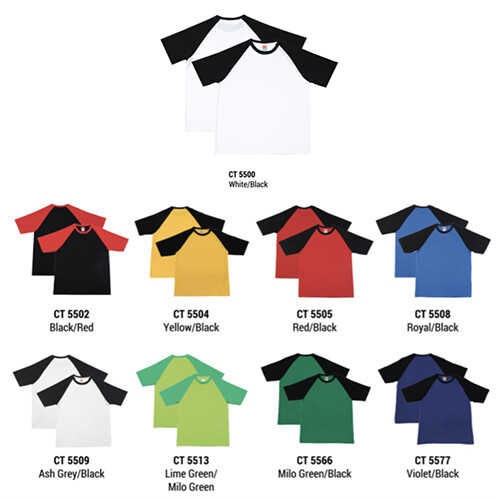 Cotton Short Sleeve Raglan Tee (AW0057) - Image 2
