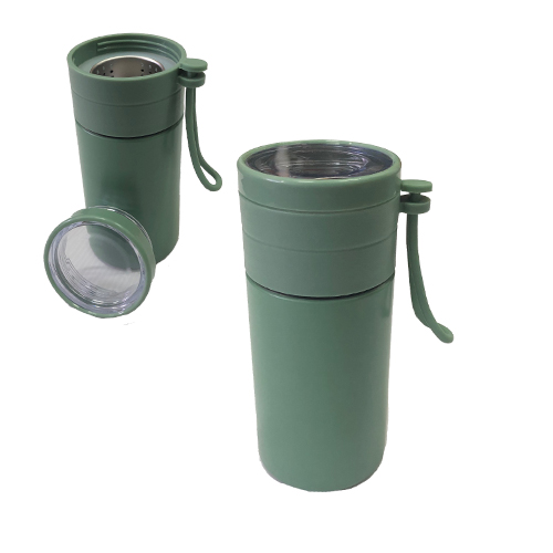 280ml Olive Vacuum Flask with Filter (LS0151)