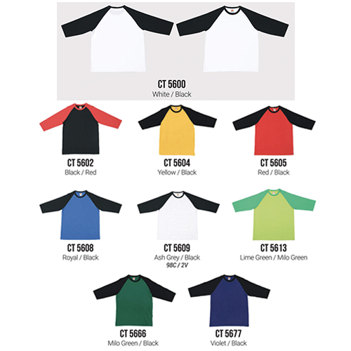 Cotton 3/4 Sleeve Raglan Tee (AW0097) - Image 2