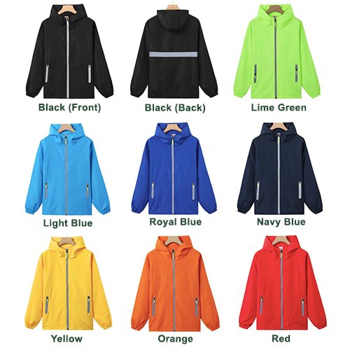 Windbreaker with Hood and Reflective Stripe (AW0106) - Image 2