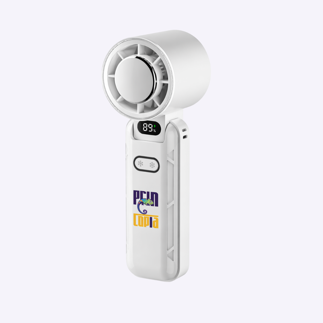 Customised Foldable Portable Fan 3600mAh | 100-Speed Custom Corporate Gift Singapore | Printopia.sg