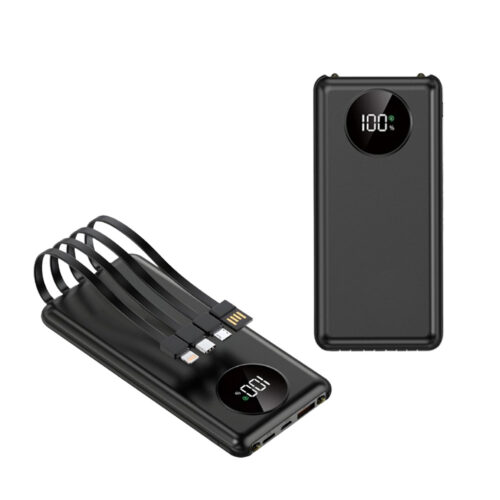 4 in 1 Inbuilt Cable Quick Charge Powerbank - 10,000mAh (GE0208)