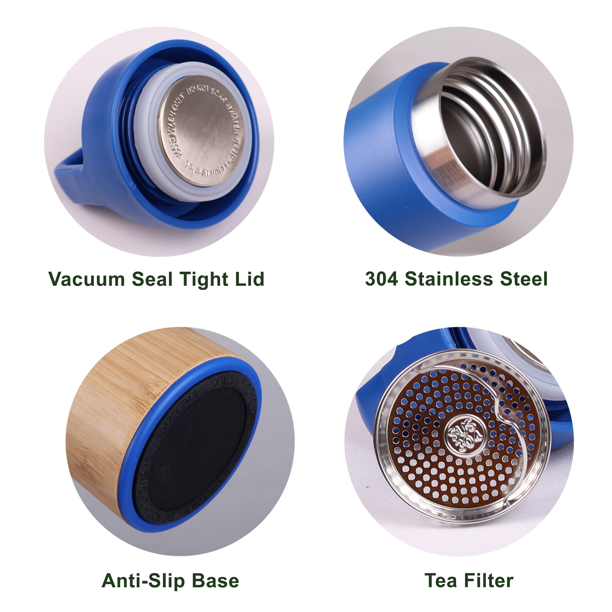 600ml Duo Tone Bamboo Finishing Thermal Flask (LS0259) - Image 2