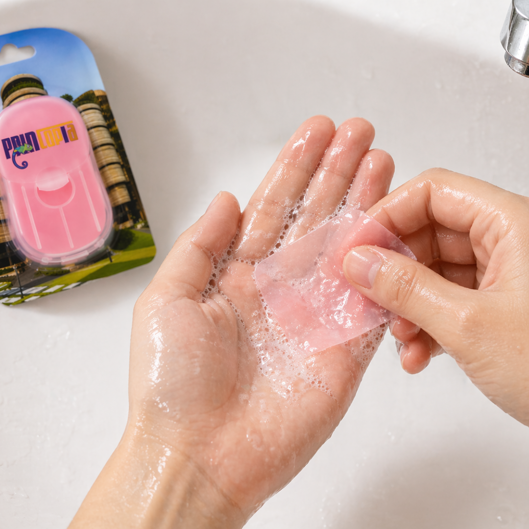 Custom Paper Soap Sheets | Branded Card Backing | Corporate Promotional Gift Singapore | Printopia.sg