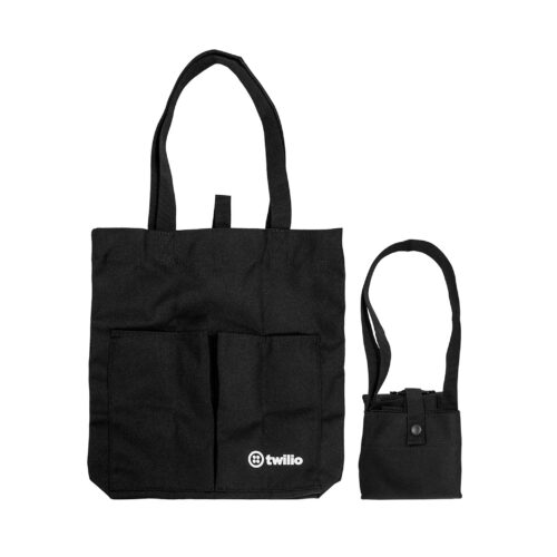 600D Foldable Tote Bag with Front Pocket (B0192)