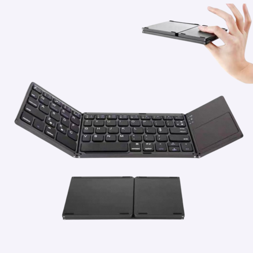 Custom Compact Foldable Bluetooth Keyboard with Touchpad | Custom Corporate Tech Gift Singapore | Printopia.sg