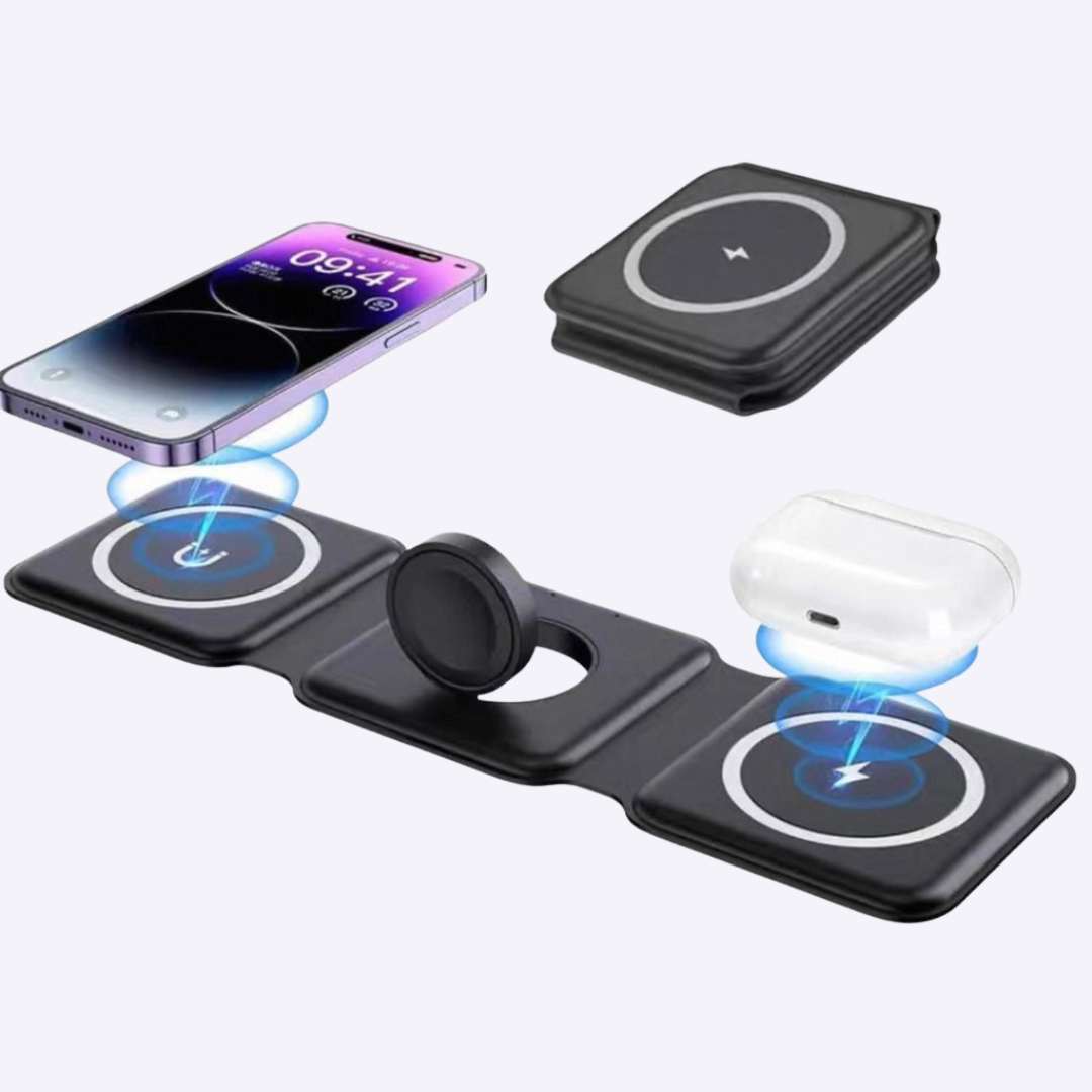 Customised 3 in 1 Magnetic Wireless Charger Singapore | Custom Wireless Charger Singapore | Printopia.sg