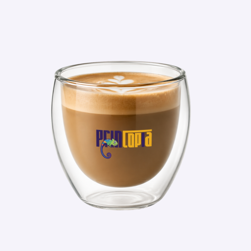 250ml Double Wall Glass Mug | Custom Logo Corporate Gift Singapore | Printopia.sg