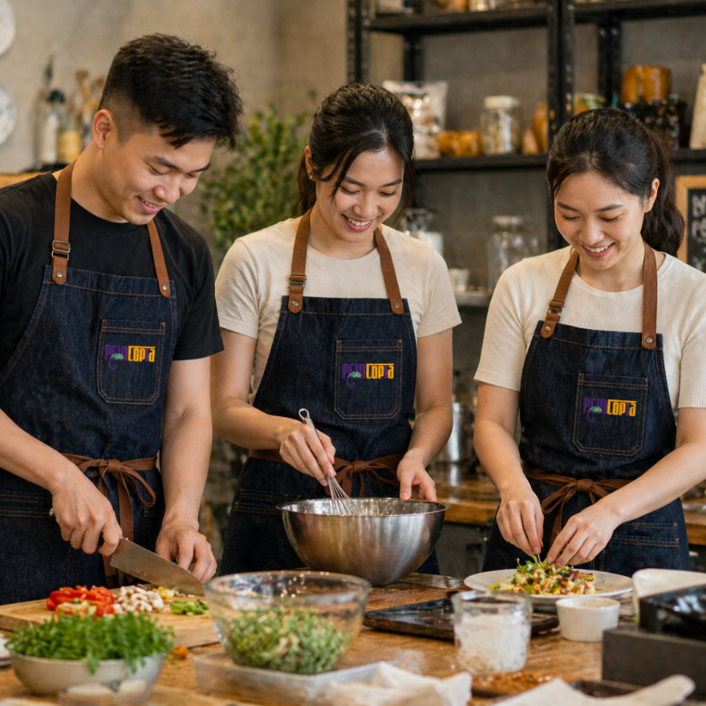Custom Denim Apron Singapore | Customisable Apron Printing Singapore | F&B Uniform and Corporate Gift Singapore
