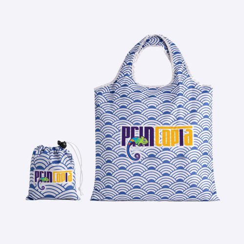 Custom Foldable Tote Bag with Drawstring Pouch | Custom Corporate Gift Singapore