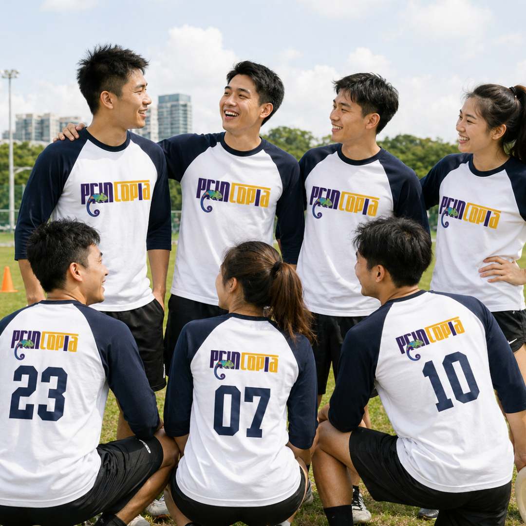 Custom Gildan 3/4 Raglan Tee | Customisable Two-Tone Baseball Shirt | Custom Shirt Printing Singapore | Printopia.sg