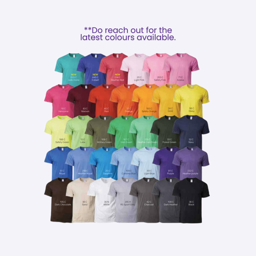 Custom Gildan Premium Cotton 76000 T-Shirt | Custom T-Shirt Printing Singapore | Printopia.sg