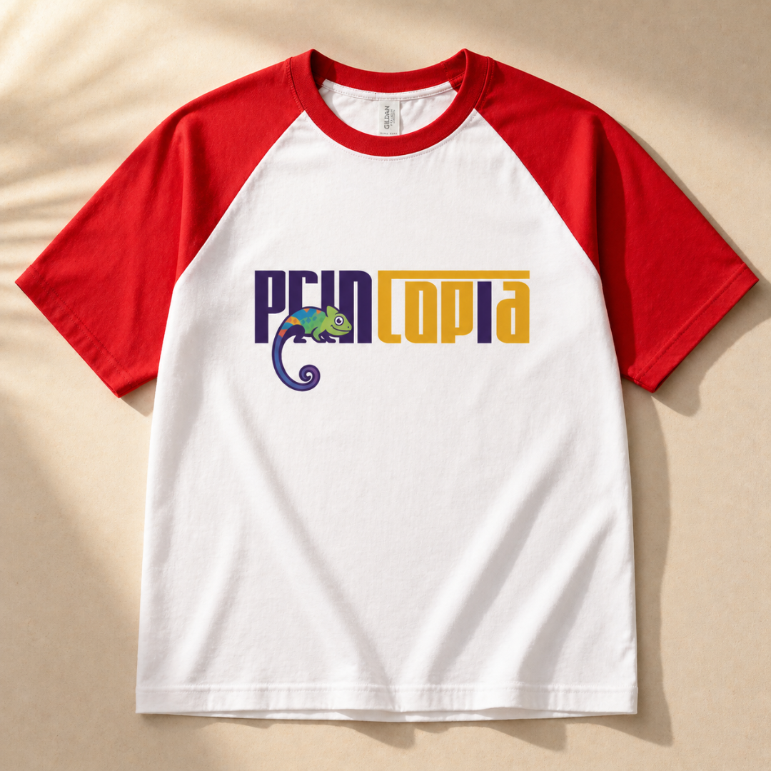 Custom Gildan Premium Cotton Raglan Tee | Custom Shirt Printing Singapore | Printopia.sg