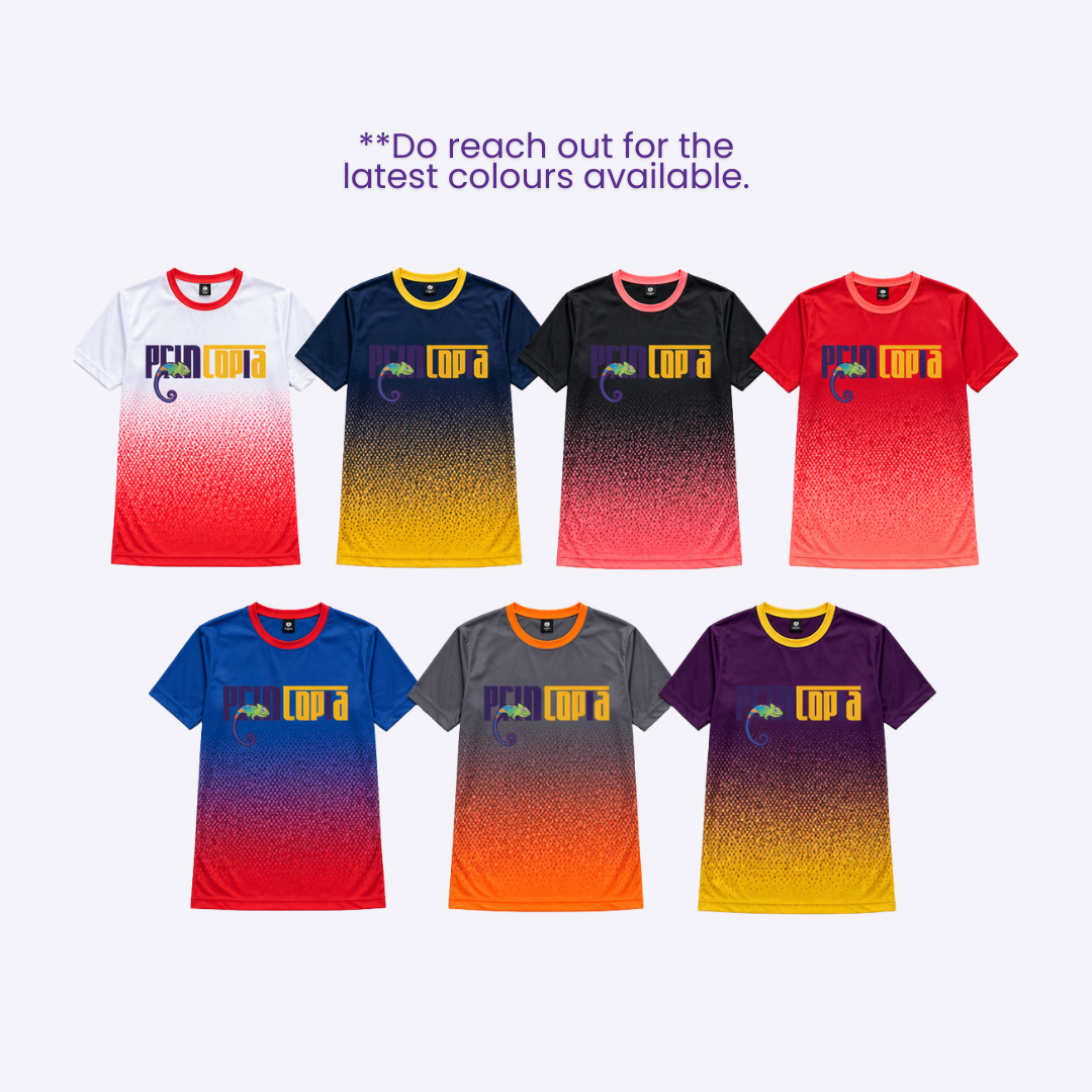 Custom Ombre Gradient Dri-Fit Round Neck Tee | Custom Corporate Sports Tee Supplier Singapore | Printopia.sg