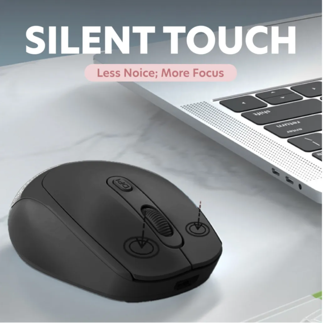 Custom Velour Click Dual-Mode Wireless Mouse | Bluetooth 5.2 + 2.4GHz Silent Click | Custom Corporate Gift Singapore | Printopia.sg