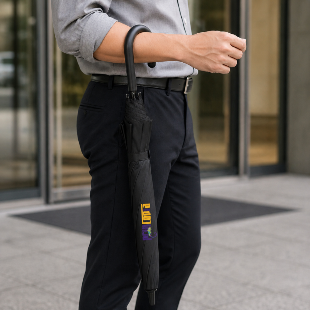 Customisable 24" Straight Umbrella | Auto-Open J-Hook | Custom Umbrella Printing Supplier Singapore
