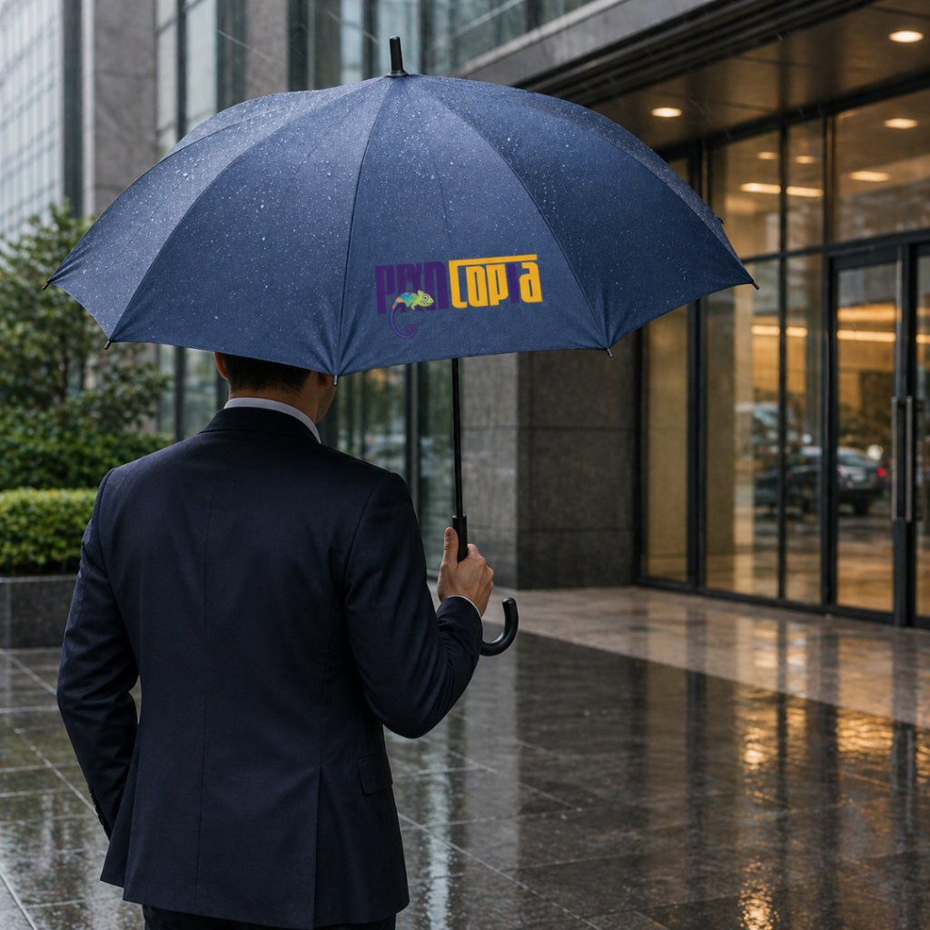 Customisable 24" Straight Umbrella | Auto-Open J-Hook | Custom Umbrella Printing Supplier Singapore