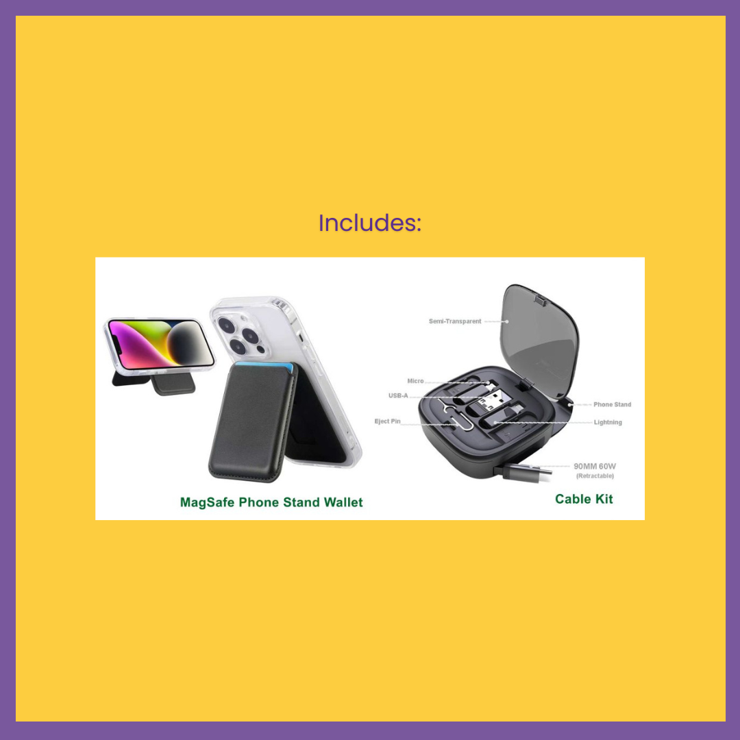 SmartCarry Tech Set | MagSafe Phone Holder and Multi-Cable Kit | Custom Corporate Gift Singapore | Printopia.sg