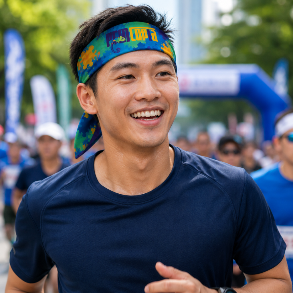 Custom Cotton Bandana | 61 x 31 cm Full-Colour Print | Event and Corporate Gift Singapore | Printopia