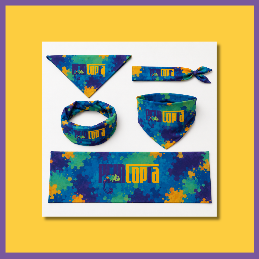Custom Cotton Bandana | 61 x 31 cm Full-Colour Print | Event and Corporate Gift Singapore | Printopia