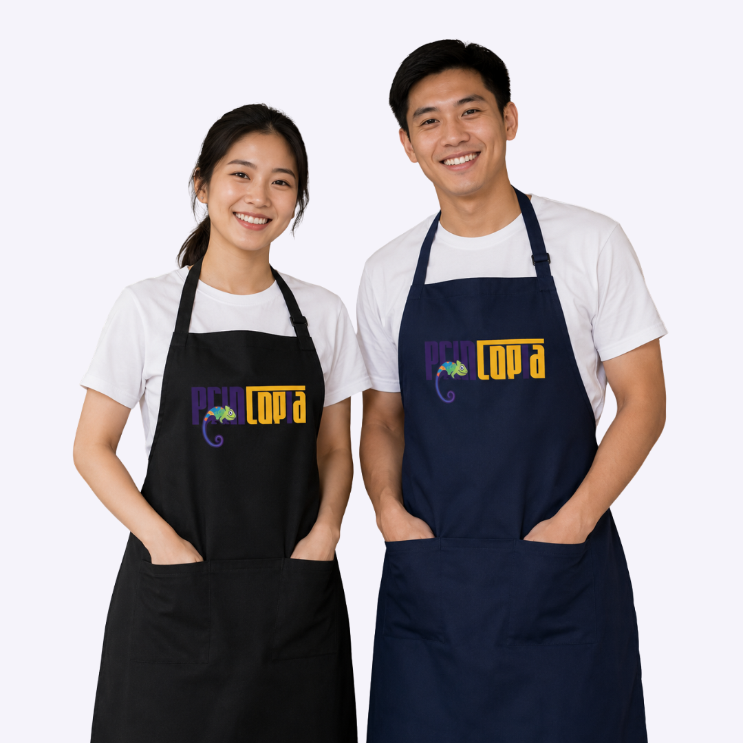 Custom Polyester Twill Apron | Double Front Pocket | Bulk F&B and Catering Uniform Singapore | Printopia
