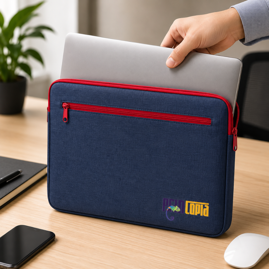 Custom 14" Laptop Sleeve Singapore | Oxford Cloth | Custom Colour and Zipper | Bulk Corporate Onboarding Gift | Printopia