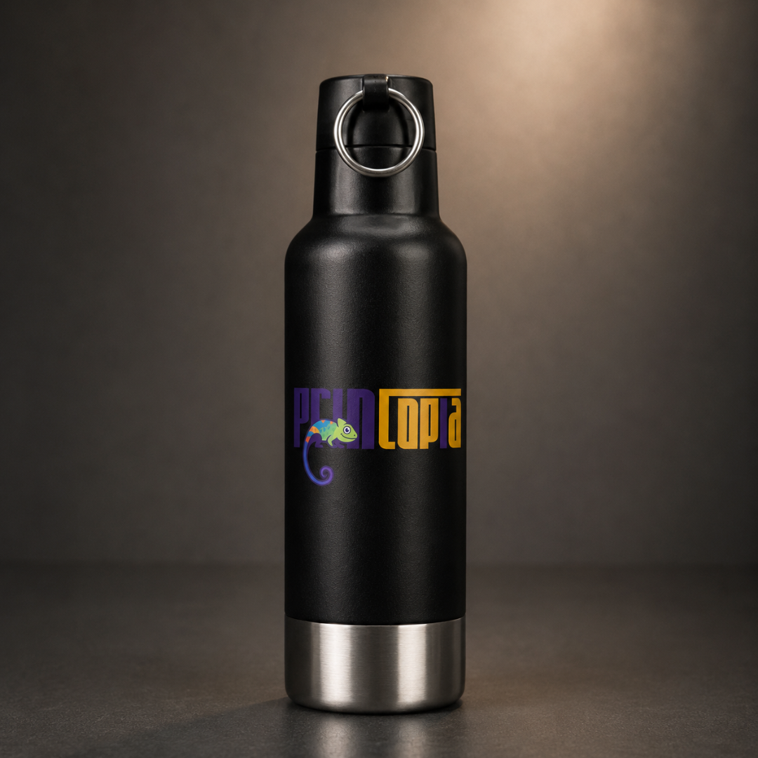 Custom 500ml Double Wall Stainless Steel Vacuum Flask Singapore | Ring Handle Cap | Bulk Corporate Gift | Printopia