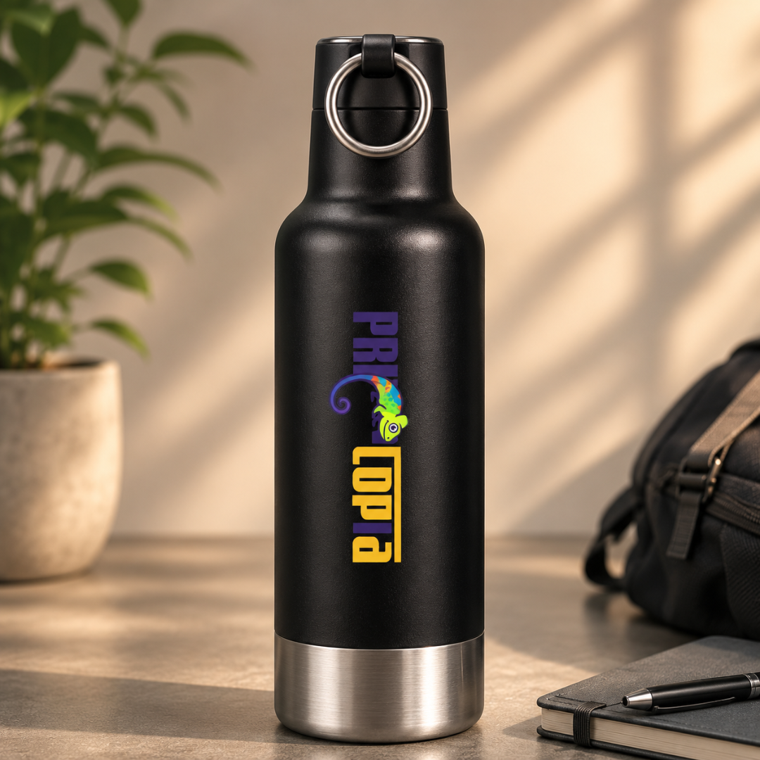 Custom 500ml Double Wall Stainless Steel Vacuum Flask Singapore | Ring Handle Cap | Bulk Corporate Gift | Printopia