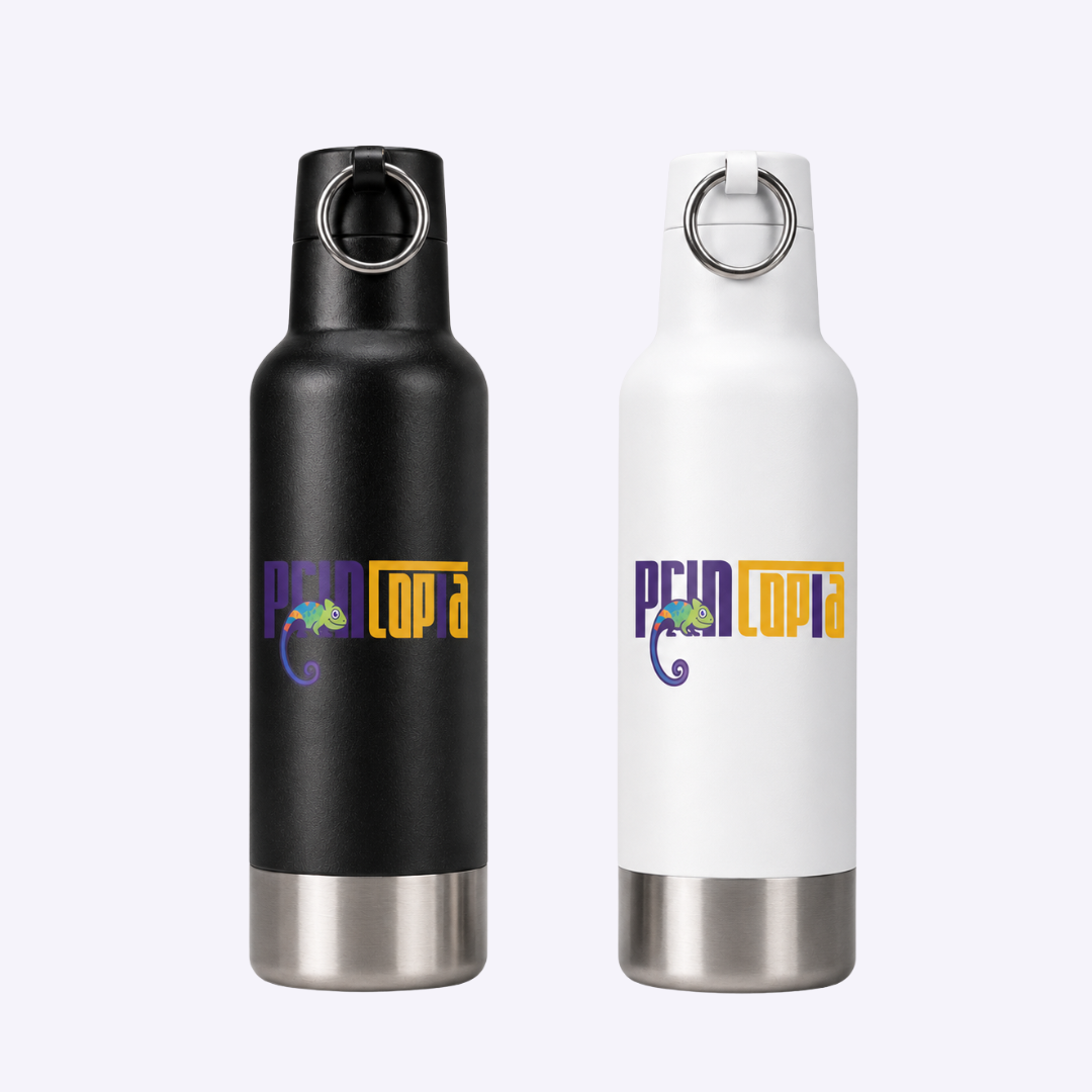 Custom 500ml Double Wall Stainless Steel Vacuum Flask Singapore | Ring Handle Cap | Bulk Corporate Gift | Printopia