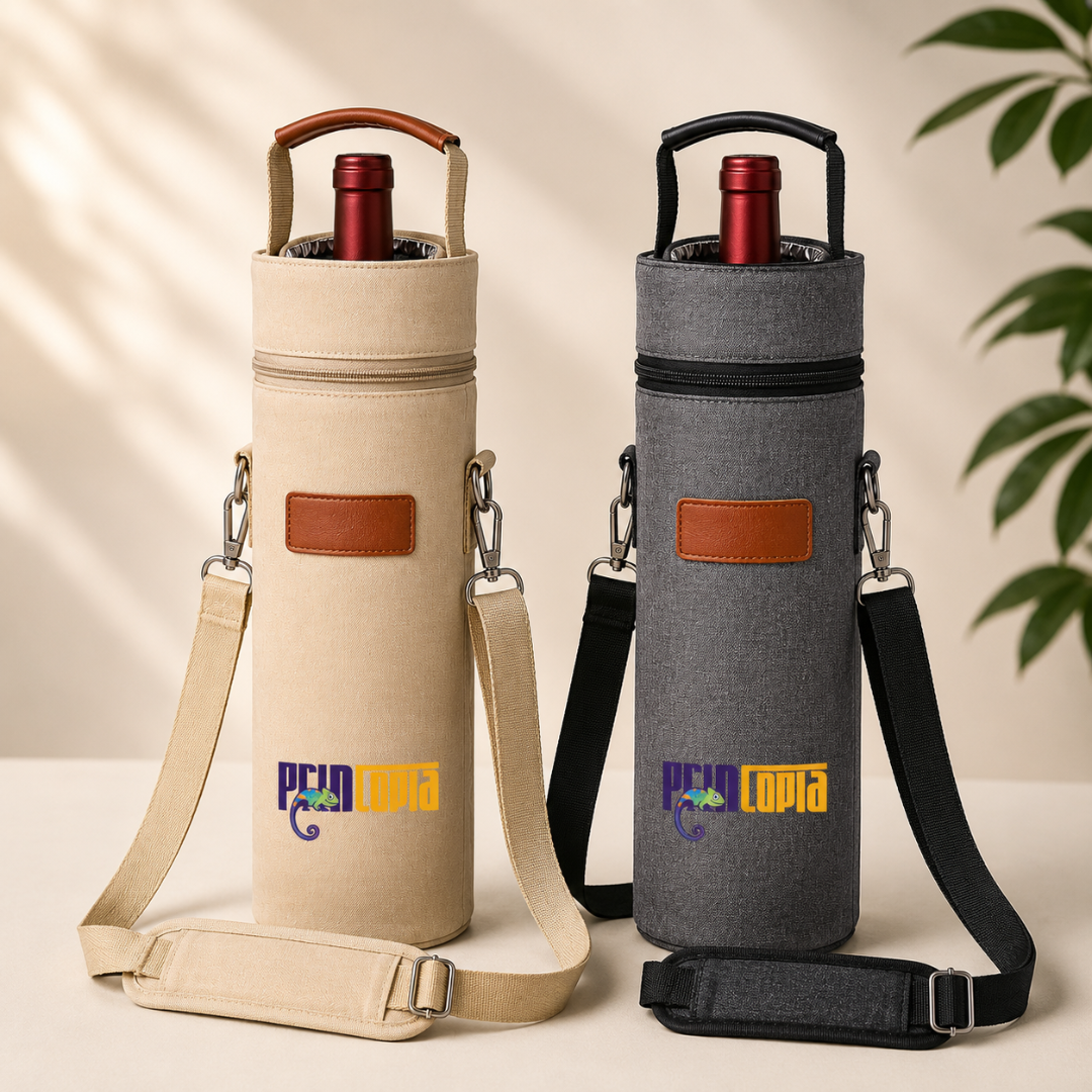 Custom Branded Wine Bottle Cooler Bag Singapore | Insulated | Adjustable Strap | CNY and Corporate Gift | Printopia