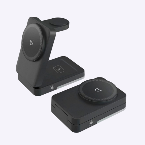 Custom 3-in-1 MagSafe Compact Wireless Charger Singapore | Phone Watch Earbuds | Foldable Travel | Bulk Corporate Tech Gift | Printopia