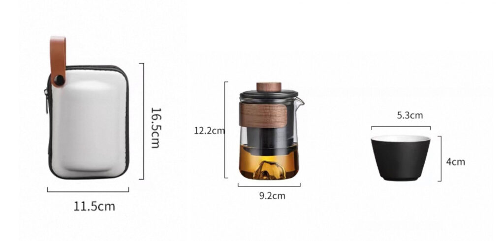 Custom Portable Borosilicate Glass Tea Set with Ceramic Mug and Case Singapore | Premium Corporate Gift | Printopia
